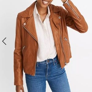 Madewell Washed Leather Jacket Burnt Siena S